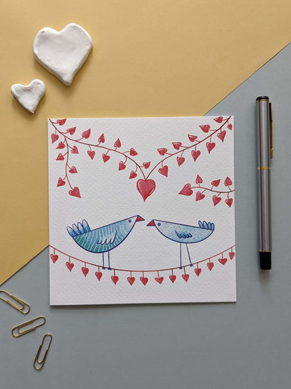 Lovebirds – greeting card