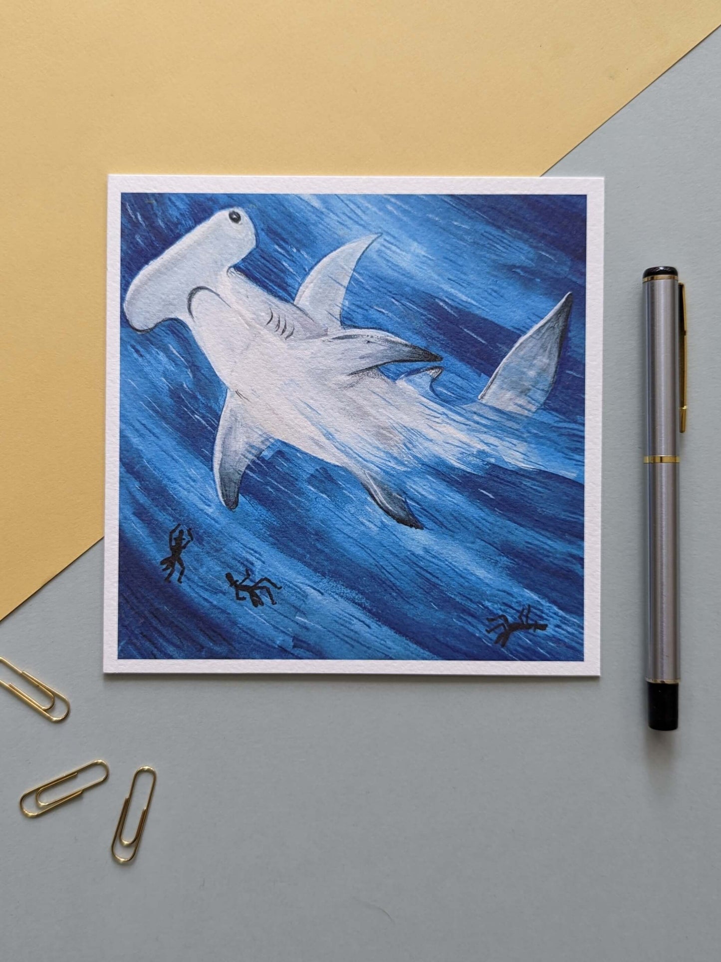 Hammerhead Shark – (end of line) greeting card