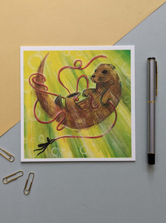 Playful Otter – (end of line) greeting card