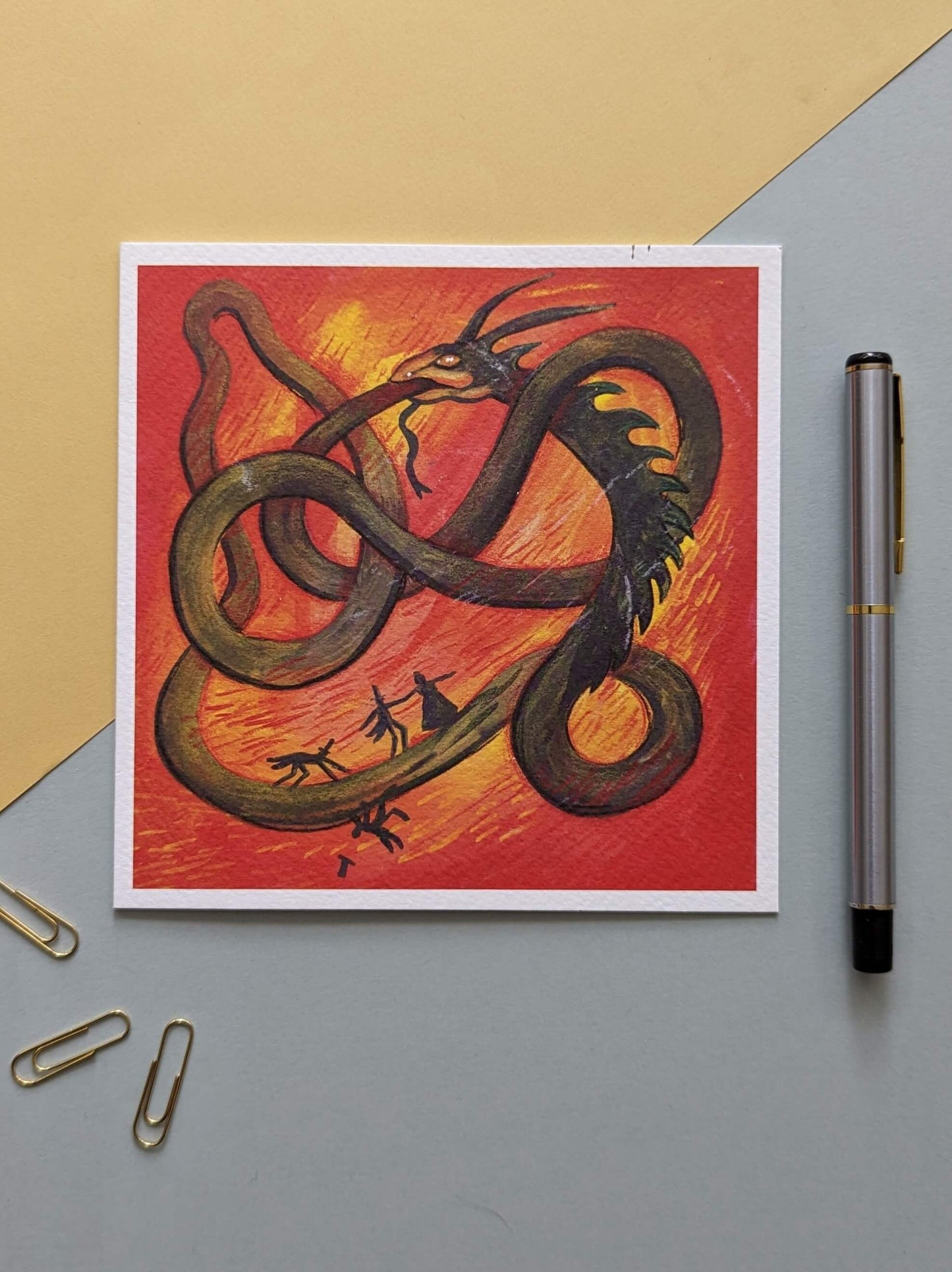 The Ourobouros Dragon Serpent – (end of line) greeting card