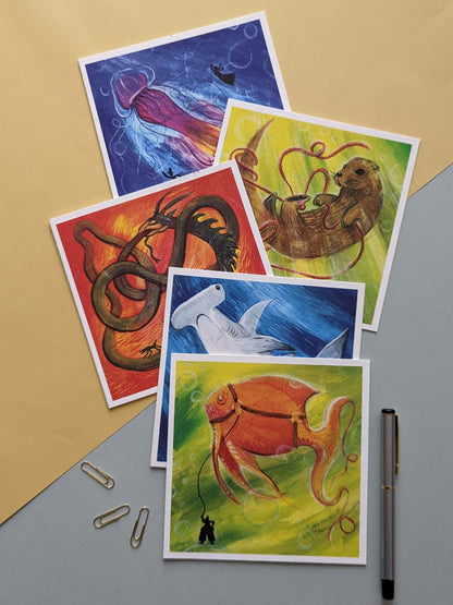 Playful Otter – (end of line) greeting card