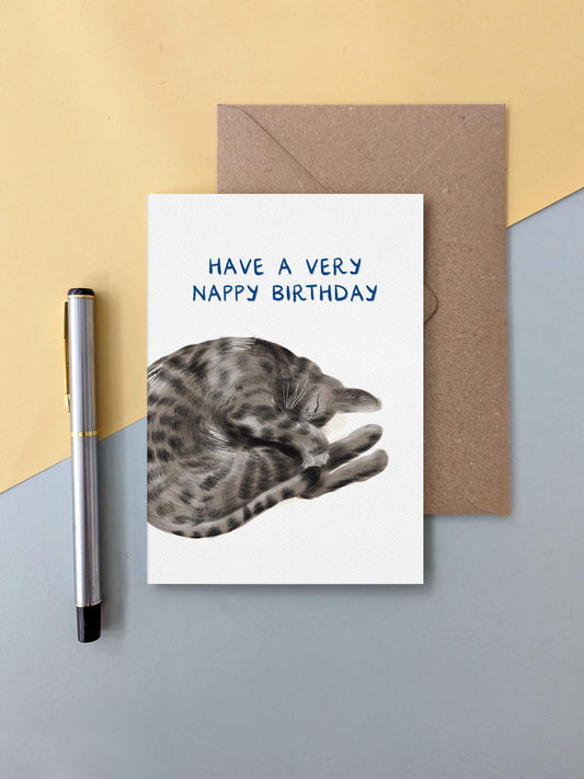 Have a Very Nappy Birthday (Bengal cat) – greeting card
