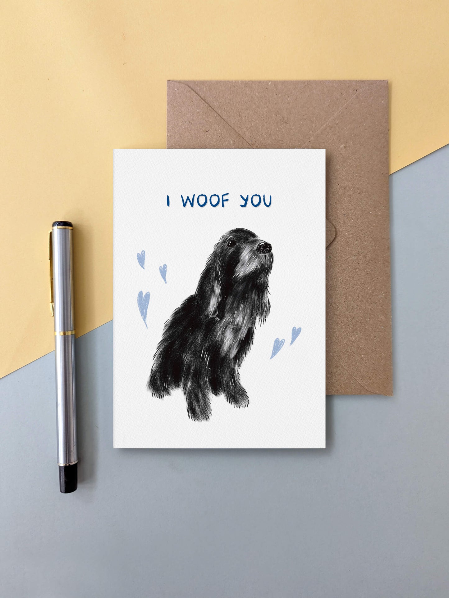 I Woof You (black cocker spaniel) – dog greeting card