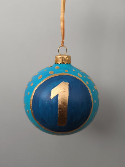 Dog's First Christmas ornament – hand painted bauble