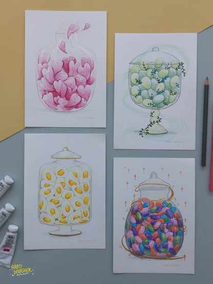Love Hearts – watercolour painting