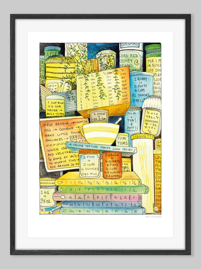 Topsy Turvy Kitchen Chart – art print