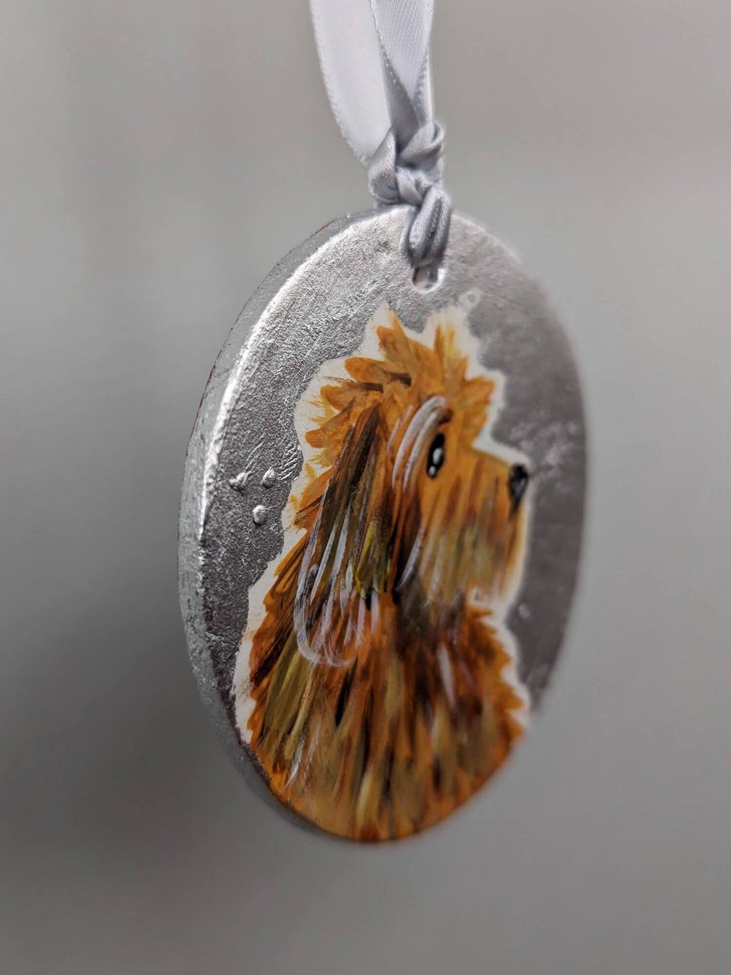 Personalised Mini Pet Portrait ornament – hand painted bauble