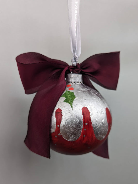 Figgy Pudding ornament – hand painted bauble