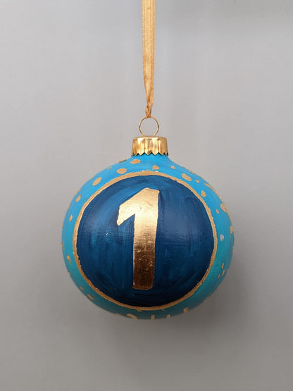 Dog's First Christmas ornament – hand painted bauble