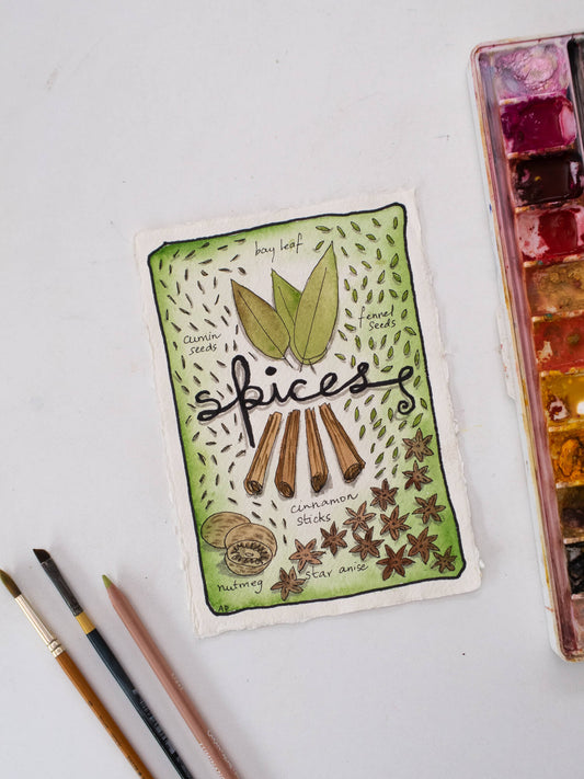 Green Spice – watercolour painting
