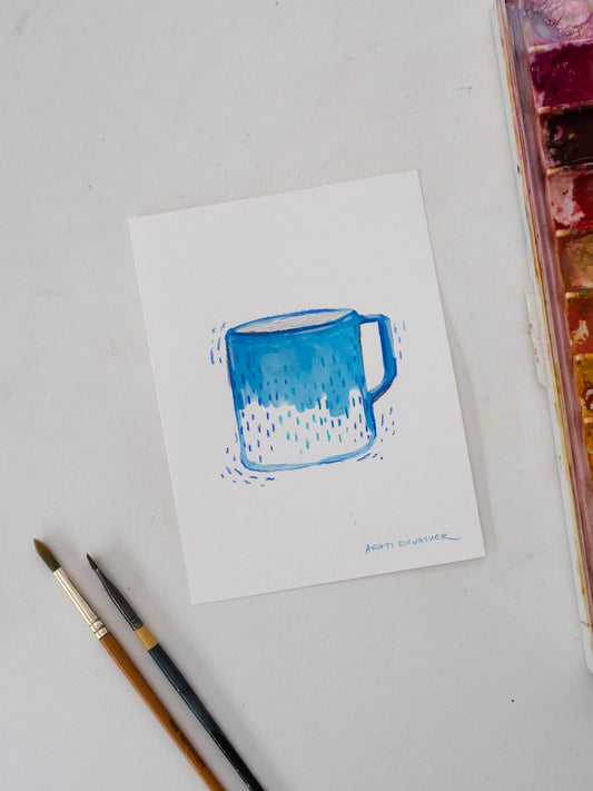 Blue Mug – gouache painting