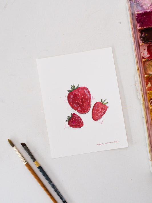 Triple Berry – gouache painting