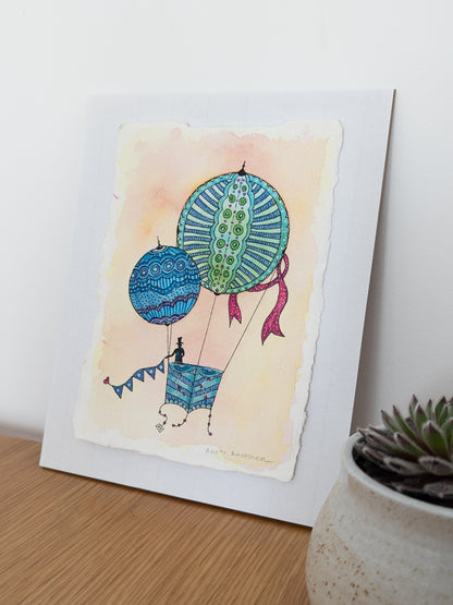 Balloon Adventure – watercolour painting