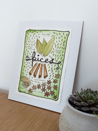 Green Spice – watercolour painting
