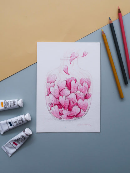 Love Hearts – watercolour painting
