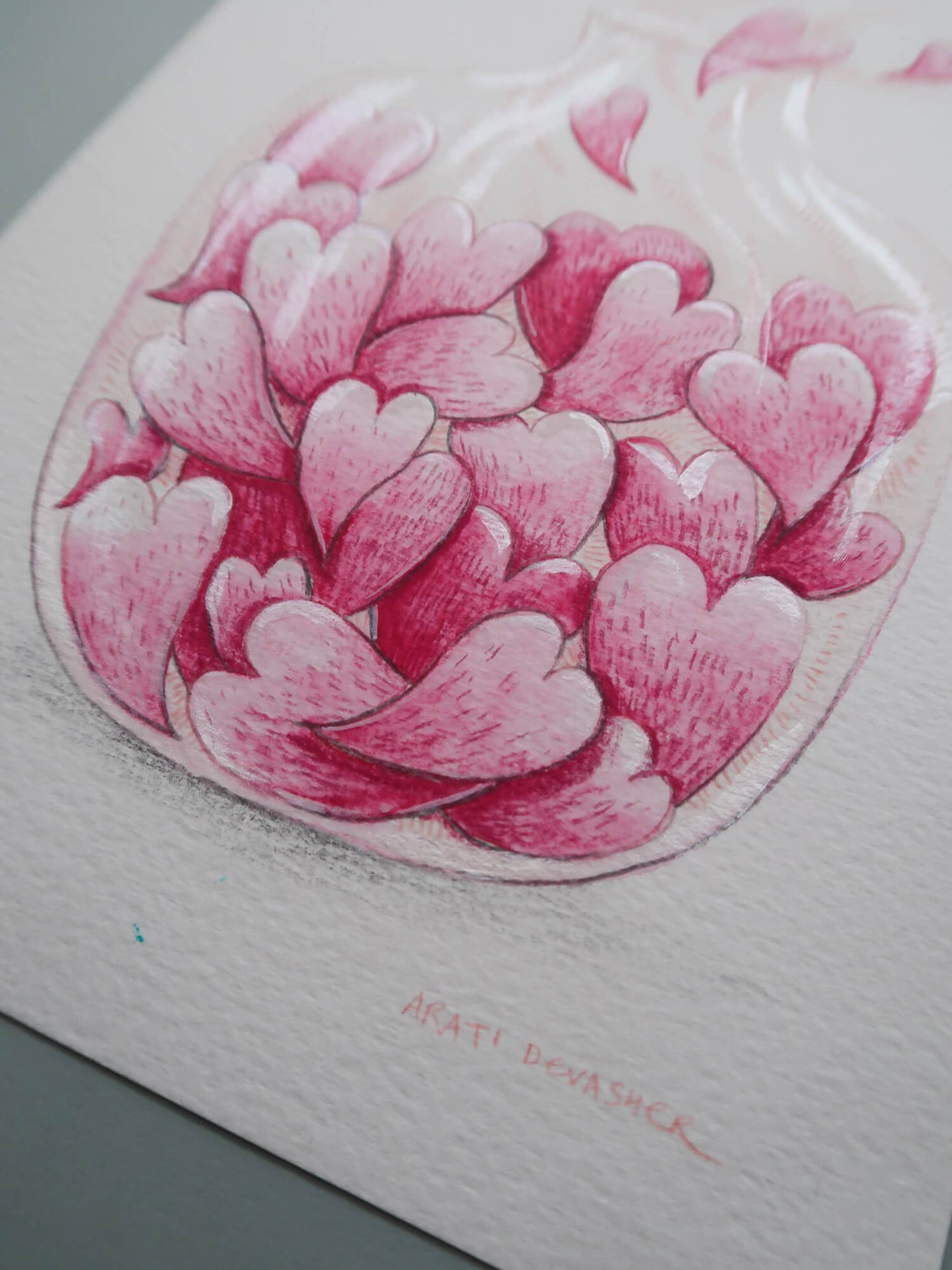 Love Hearts – watercolour painting