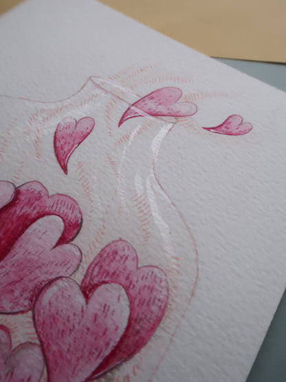Love Hearts – watercolour painting