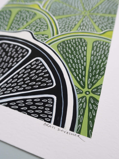 Lime Citrus – gouache painting