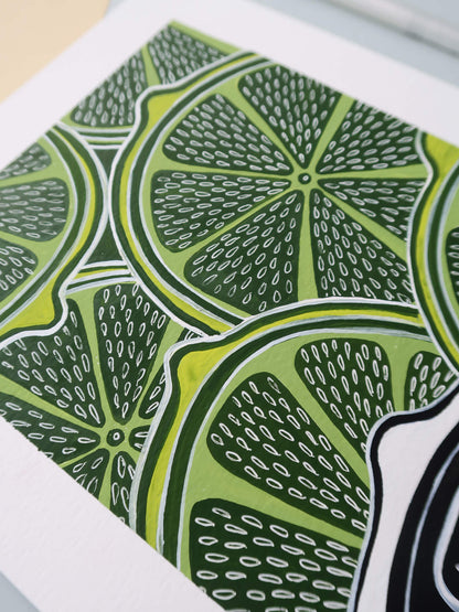 Lime Citrus – gouache painting
