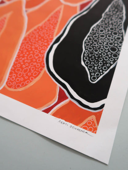 Indian Papaya – gouache painting