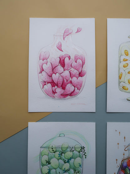 Love Hearts – watercolour painting