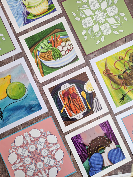 Foodies prints (end of line) – 25cm Square