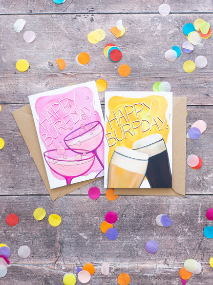 Happy Burpday Bubbly – (end of line) birthday greeting card