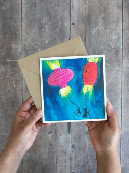 Lanterns – (end of line) greeting card