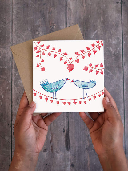 Lovebirds – greeting card