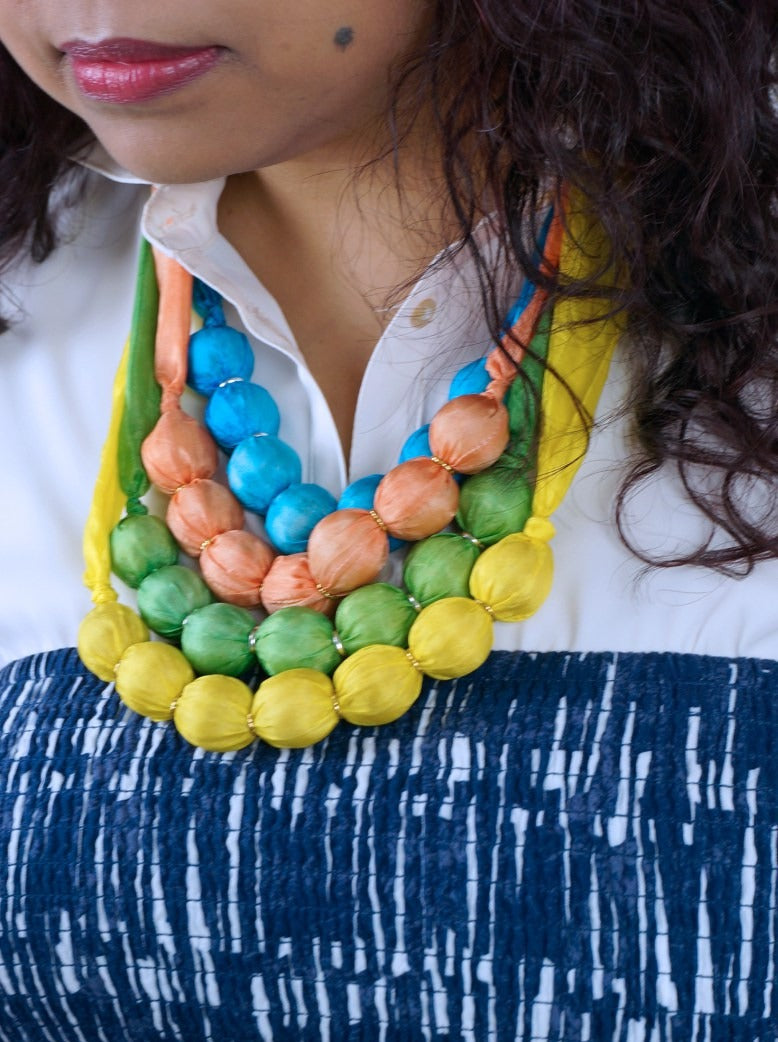 Chunky silk bead necklaces (end of line)