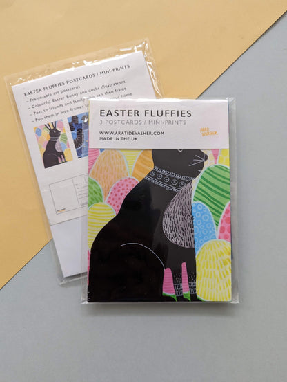 Easter Fluffies – A6 postcard mini-prints