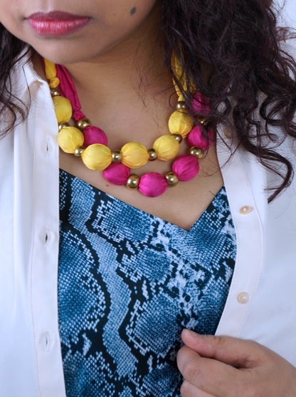 Chunky silk bead necklaces (end of line)