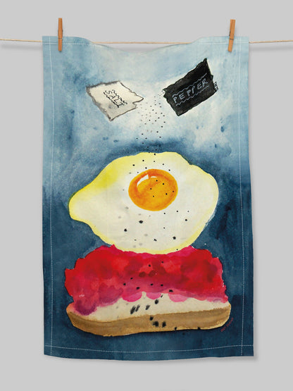 Fried Egg Breakfast for One – (end of line) tea towel or wall hanging