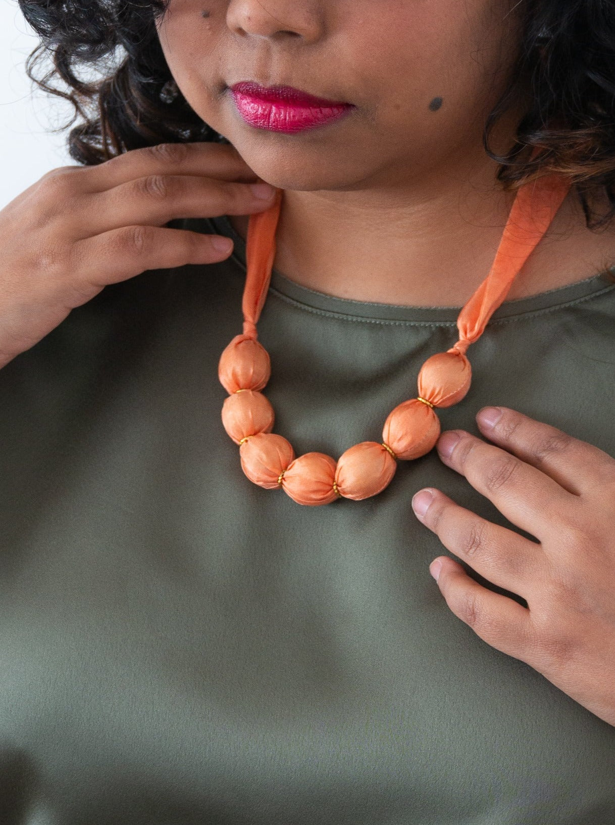 Chunky silk bead necklaces (end of line)