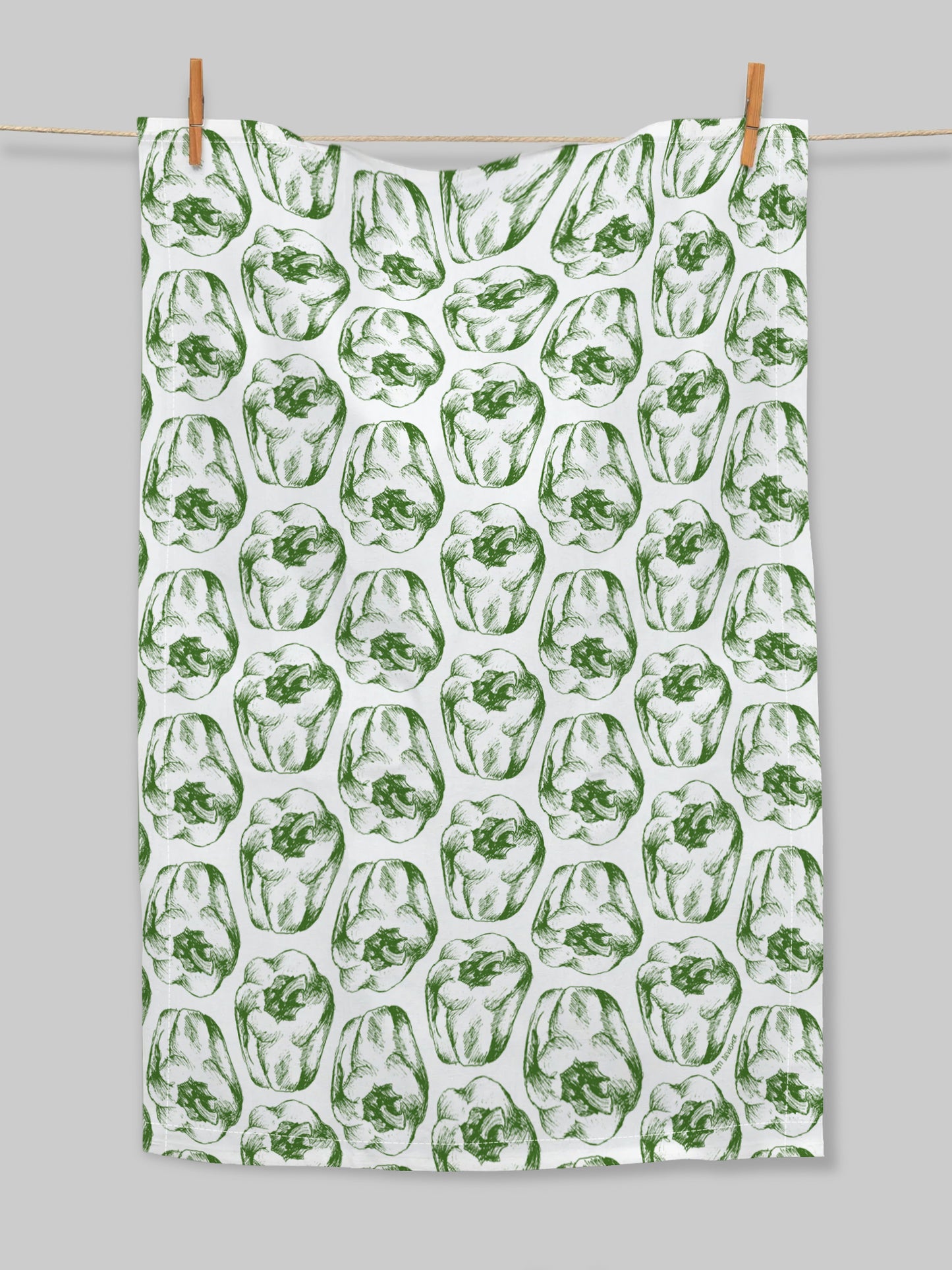 Green Peppers – tea towel or wall hanging