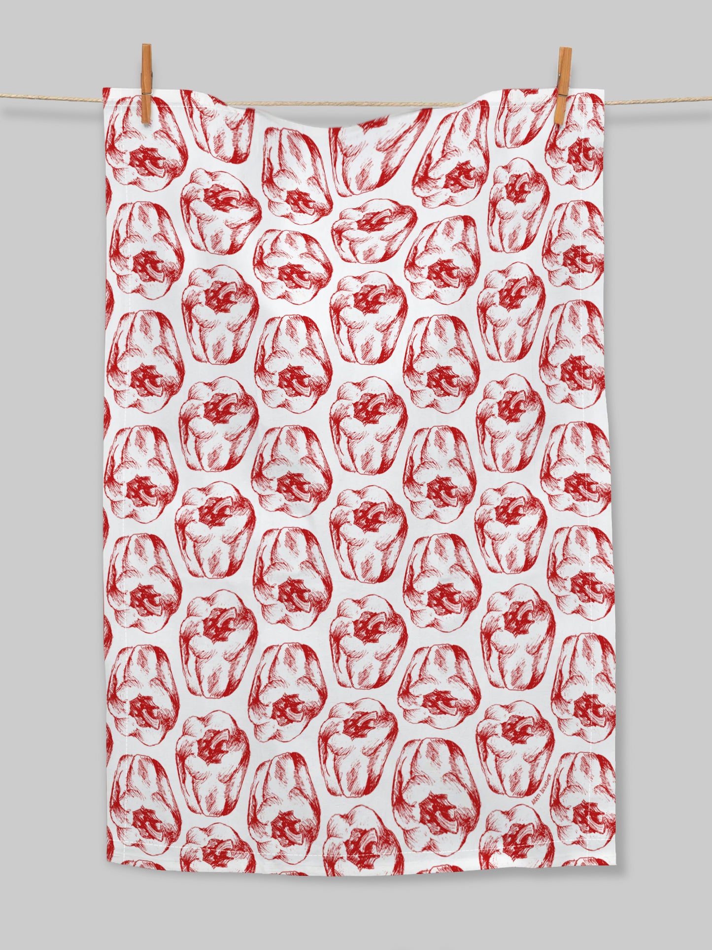 Red Peppers – (end of line) tea towel or wall hanging