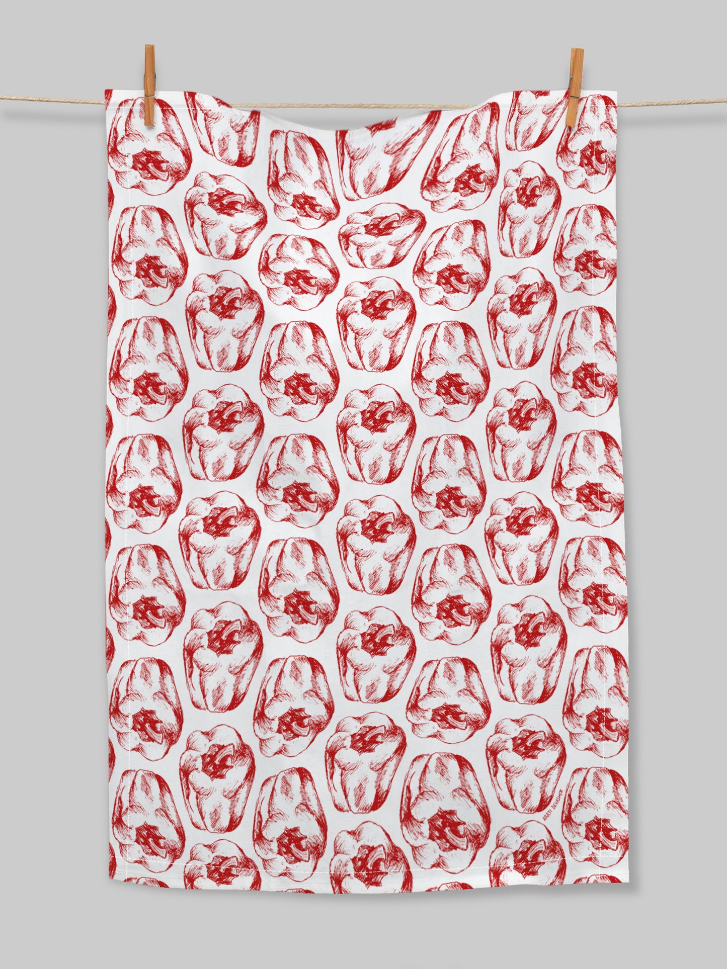 Red Peppers – (end of line) tea towel / wall hanging