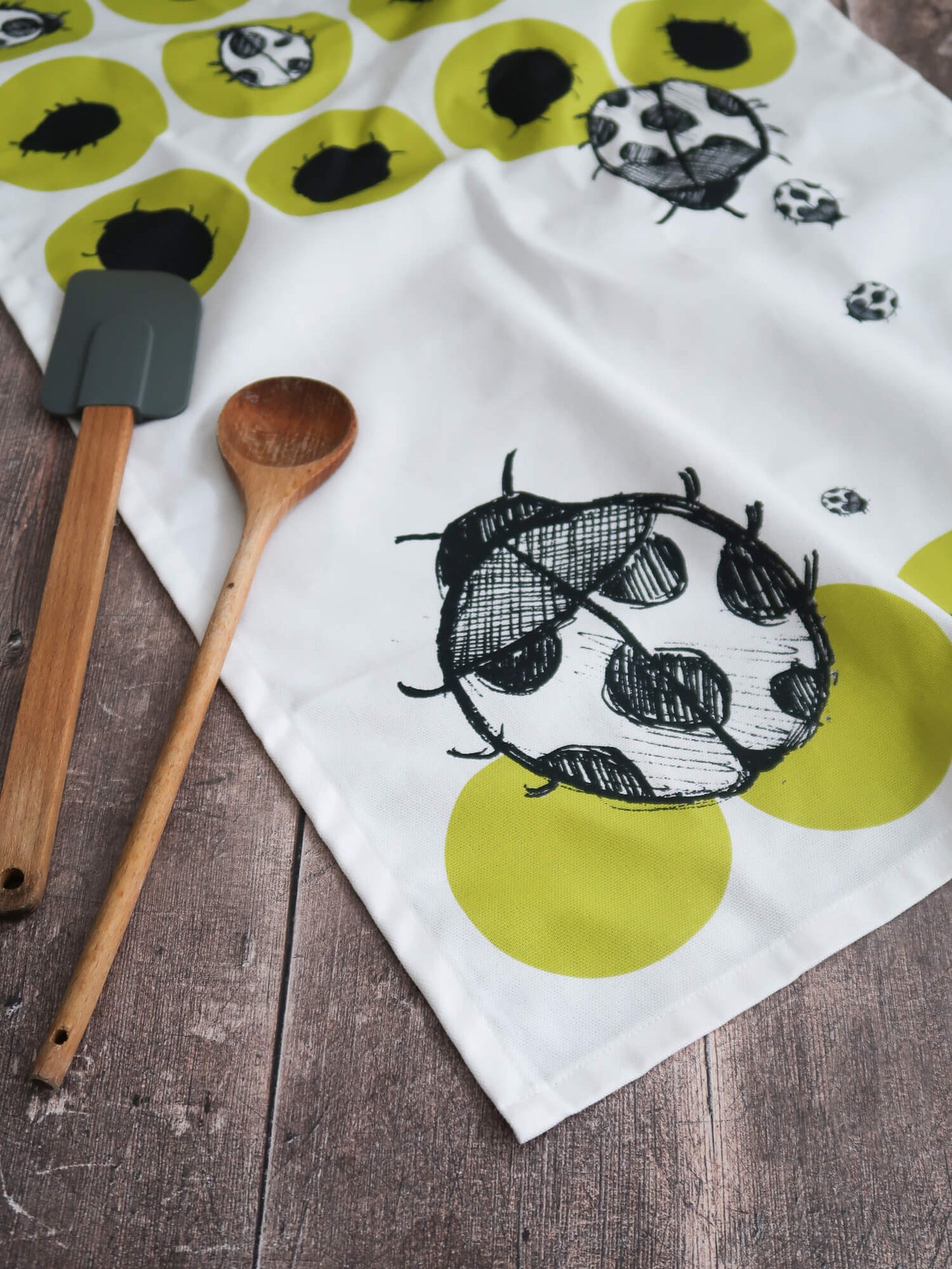 Spring Ladybirds – tea towel / wall hanging